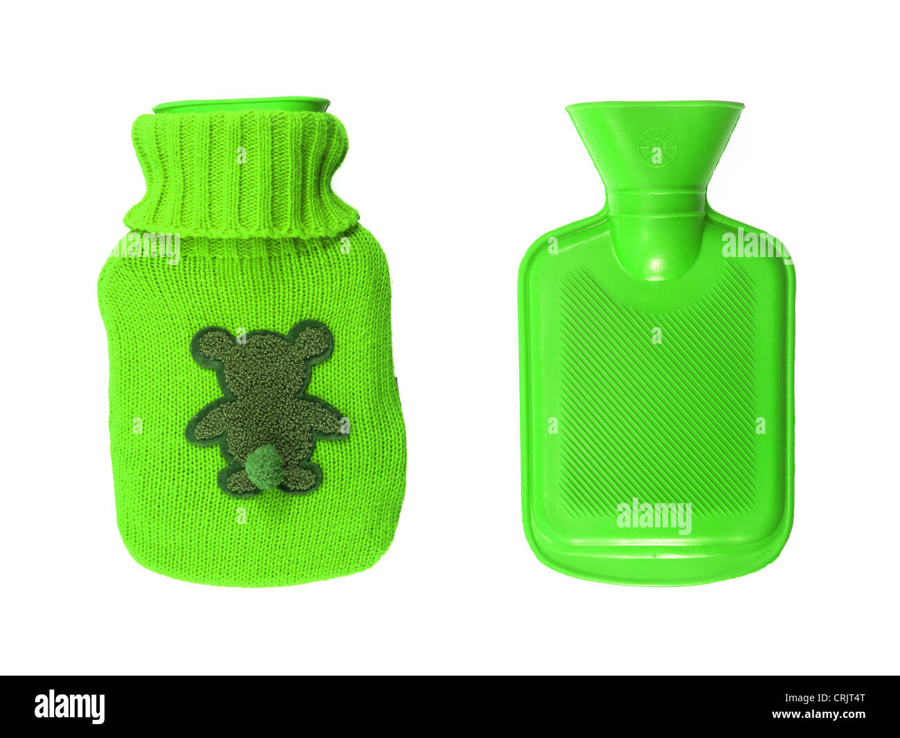 A hot water bottle isolated against a white background Stock Photo Alamy