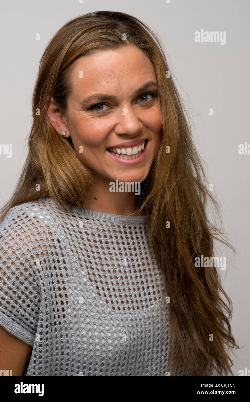 USA Olympian women's swimmer Natalie Coughlin poses at the USOC Media Summit in Dallas, TX prior to the London Olympics Stock Photo