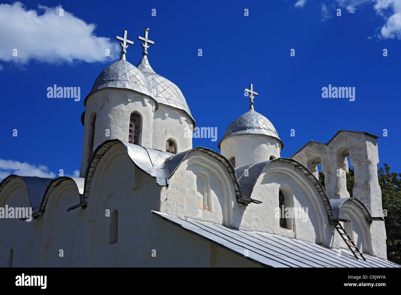 Church of Nativity of St. John (1247), Russia, Pskow Stock Photo