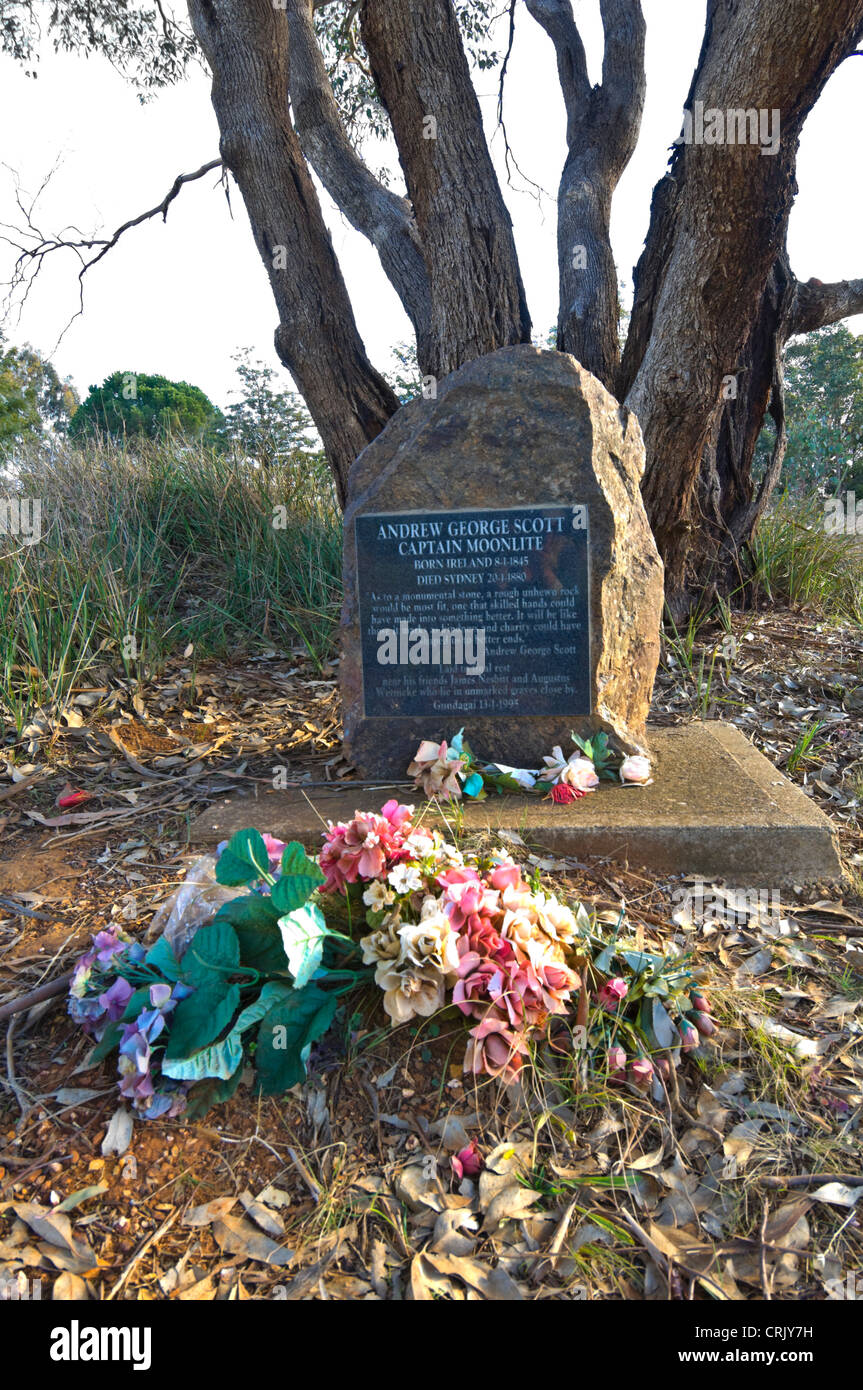 Captain Moonlite's Grave, Gundagai Cemetery, New South Wales, Australia Stock Photo