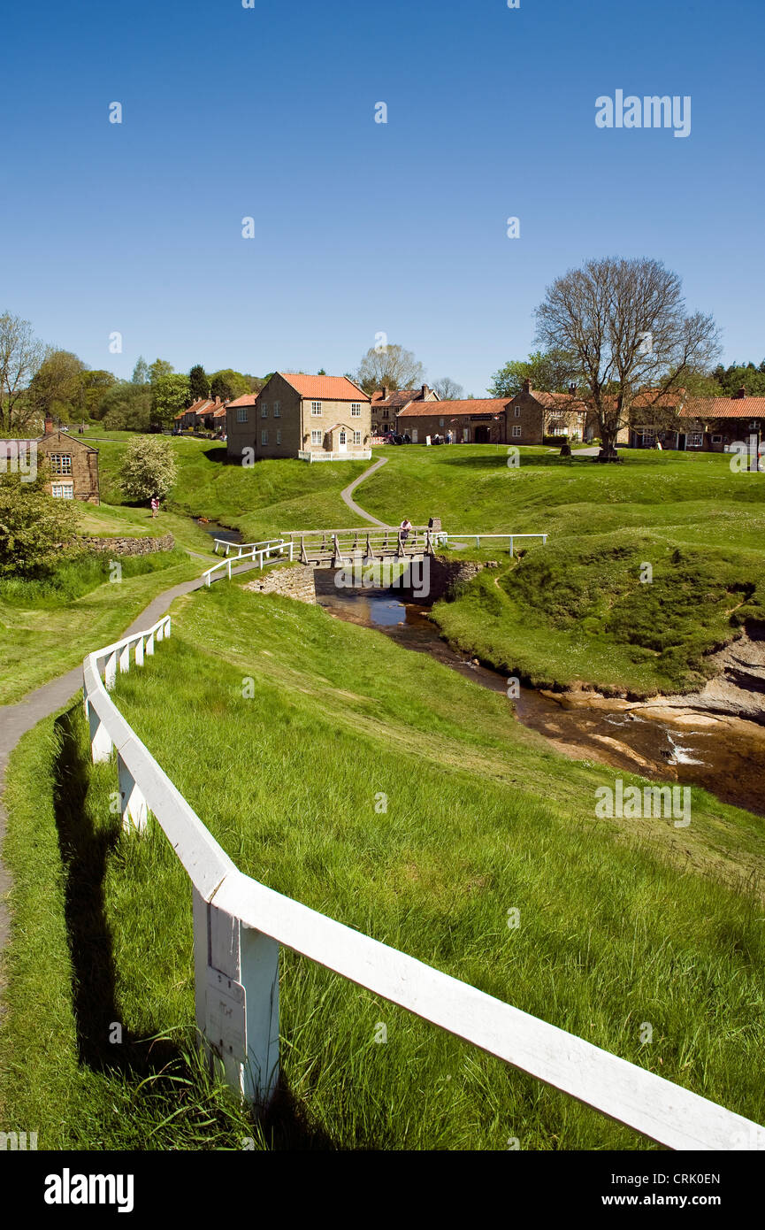 Traditional stone houses of Hutton Le Hole, North Yorks Moors National Park, Yorkshire, England Stock Photo