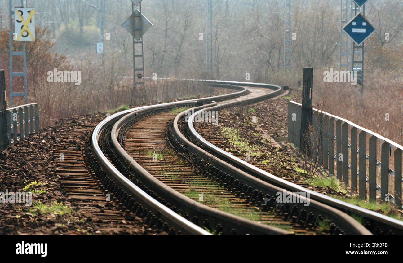 Curvaceous running rails Stock Photo