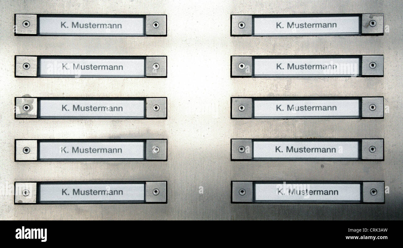Nameplates in a new building with the name Smith- Stock Photo