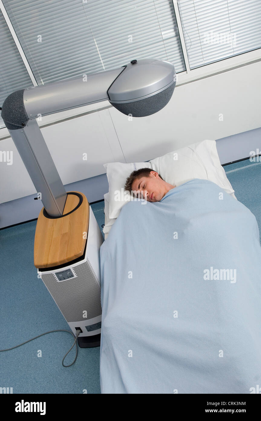 Man sleeping in hospital bed Stock Photo Alamy