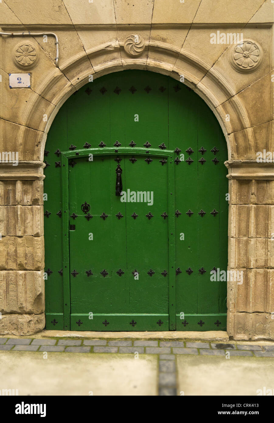 Ornate Door, on El Camino De Santiago De Compostela in Spain Stock Photo