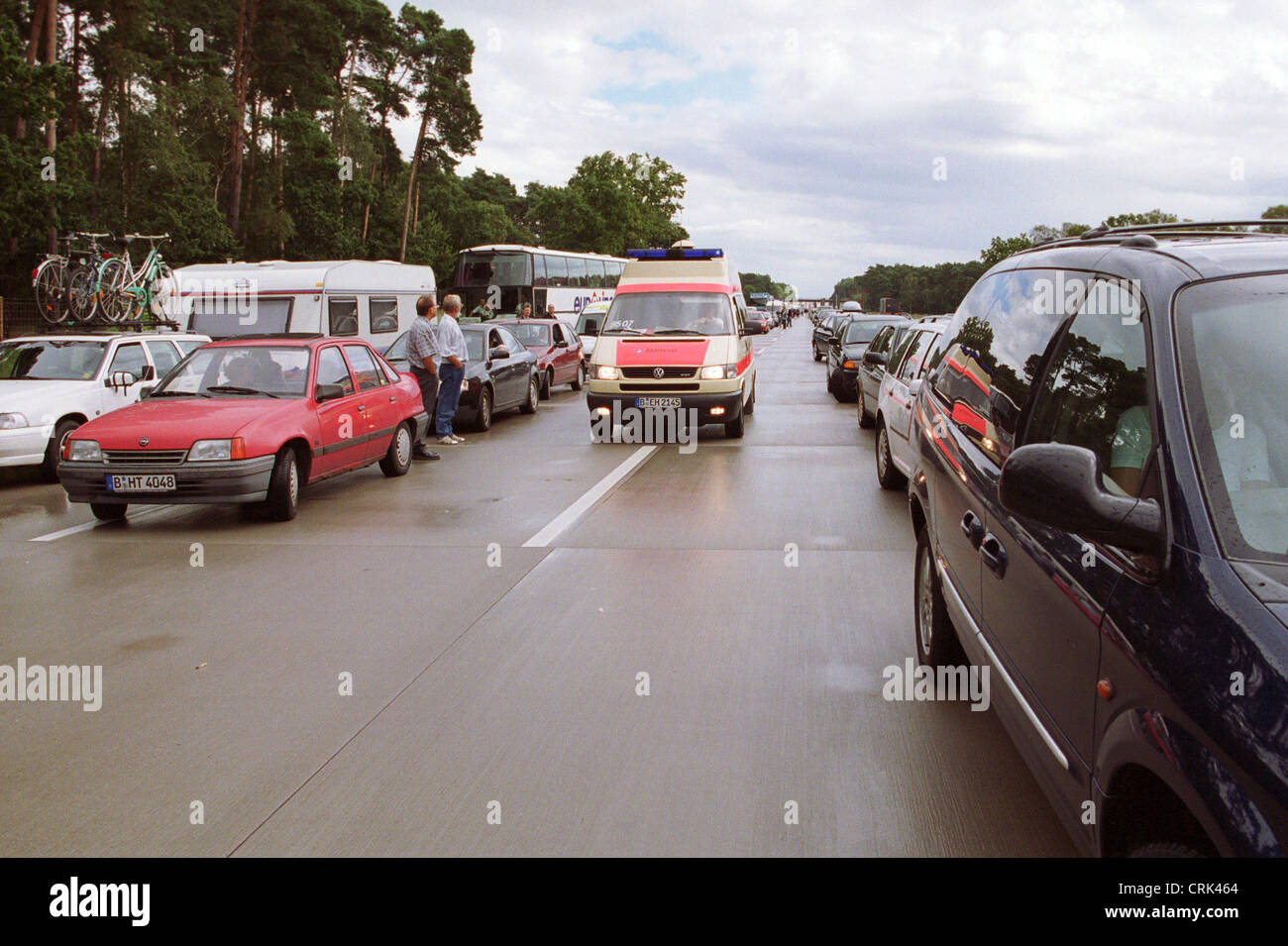 Ambulance stuck in traffic on the A2 motorway Stock Photo Alamy
