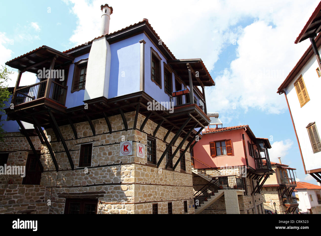 Traditional Macedonian architecture in Arnea, Chalkidiki, Greece Stock