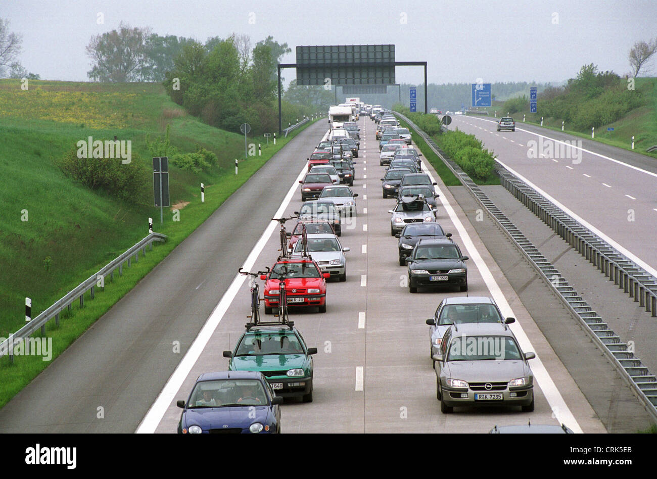 Traffic jam on the A24 towards Berlin Stock Photo Alamy