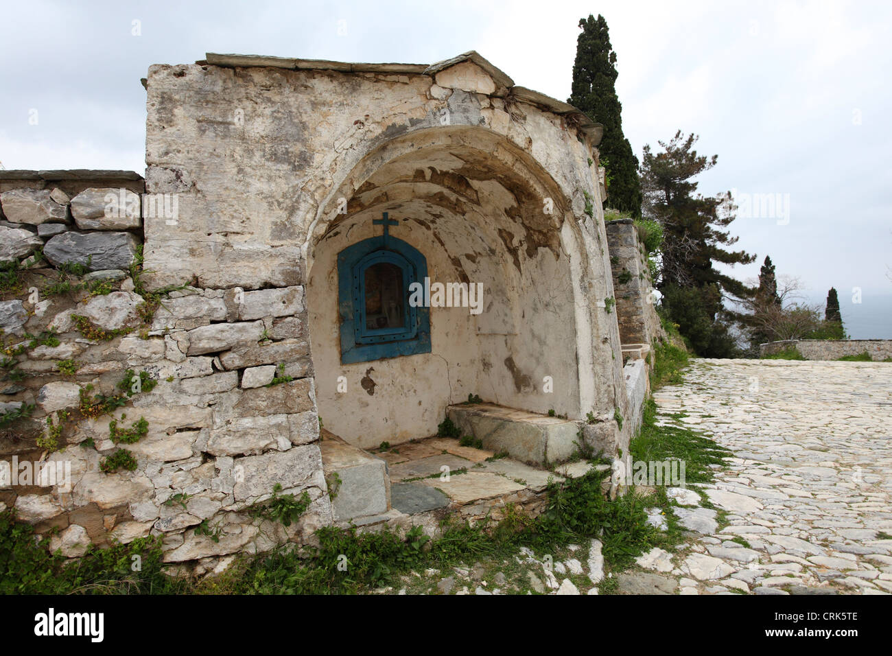 Icon outside of Grand Lavra Monastery, Mount Athos, Greece Stock Photo ...