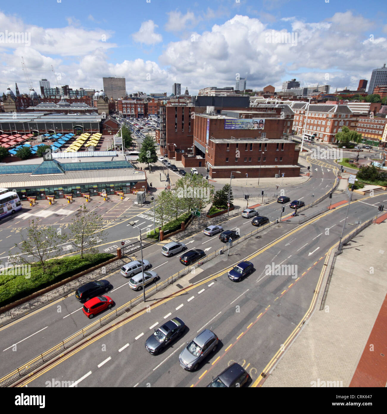 aerial view of Leeds Stock Photo