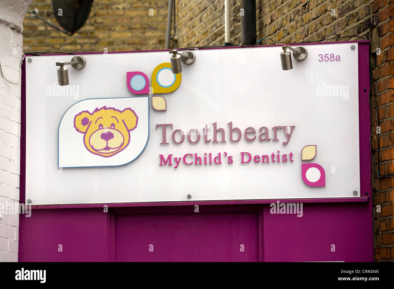 Toothbeary childrens dentist / children's / children-only dentristy dental practice. Richmond upon Thames, Surrey. UK. Stock Photo