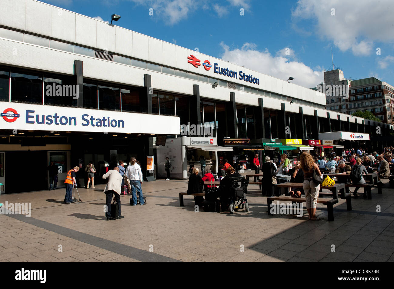 Entrance to Euston Railway Station in London, England. Stock Photo