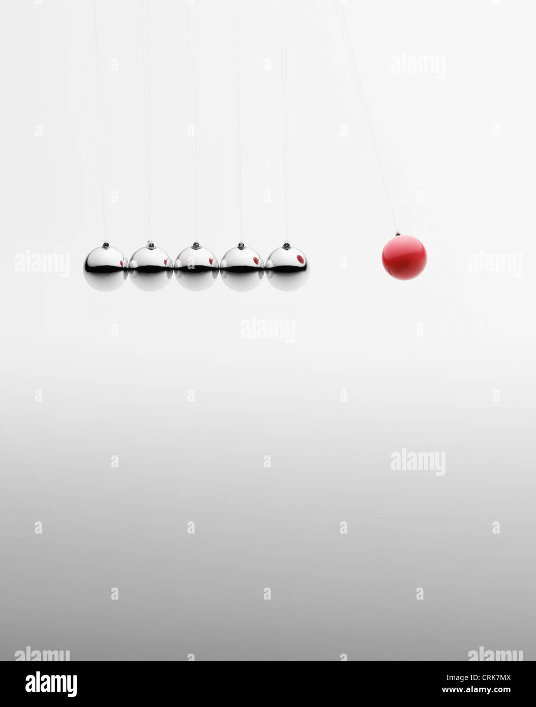 String of Christmas ornaments swinging Stock Photo