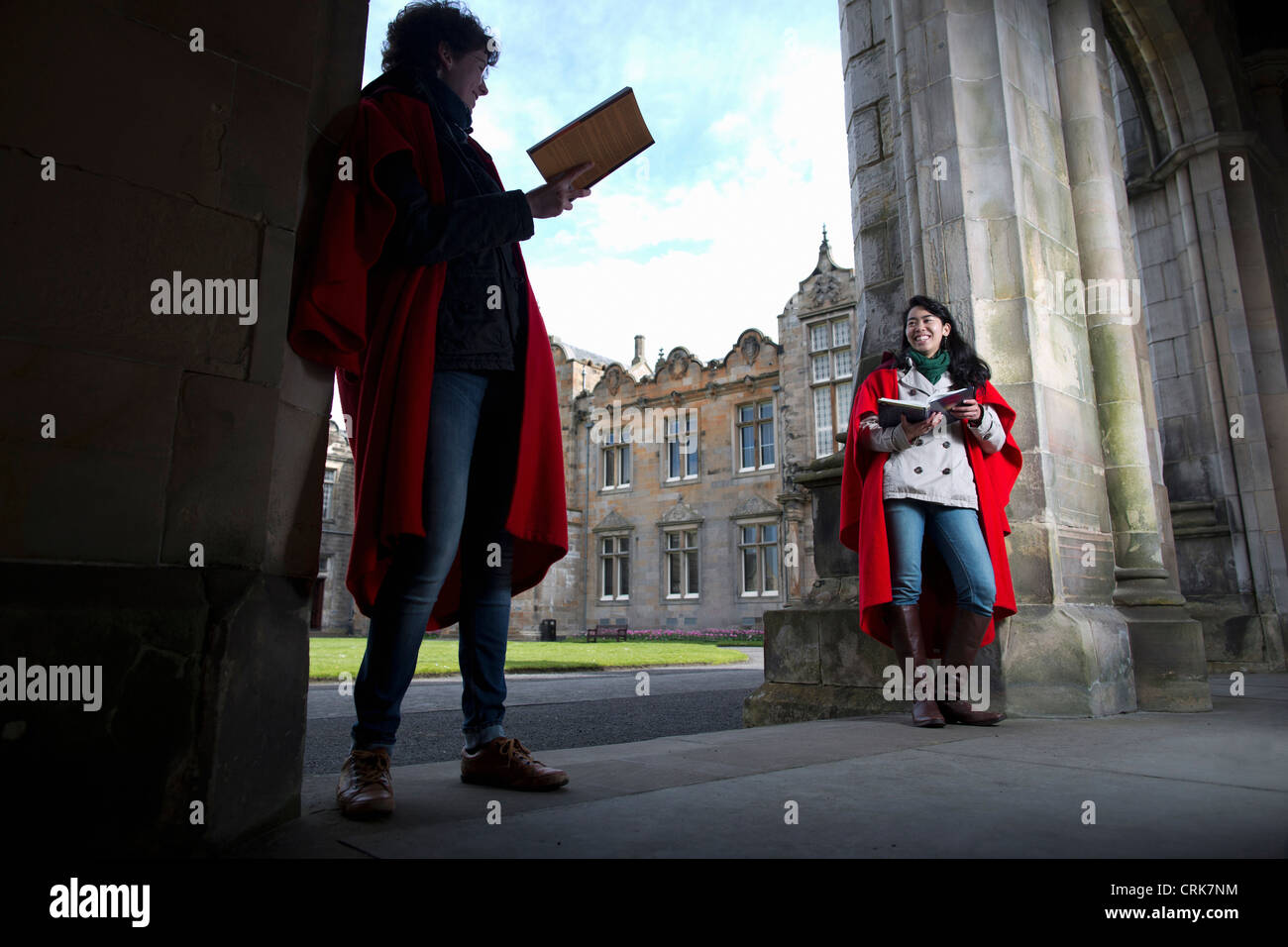 University students in traditional capes Stock Photo