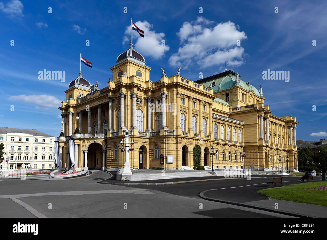 HKN - Croatian National Theater in Zagreb, built in 1984. in neobaroque historical style Stock Photo