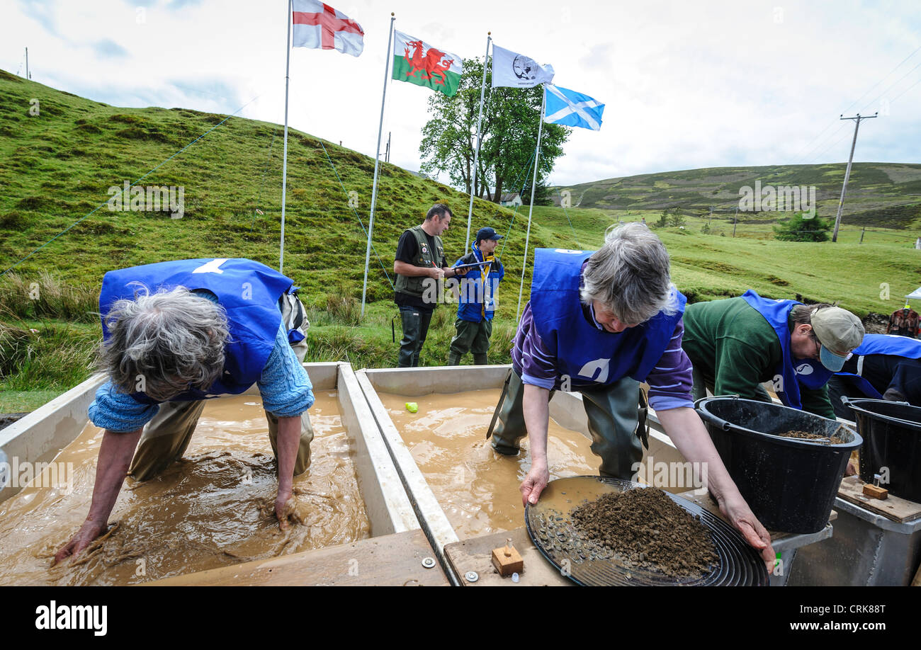 UK Gold Panning Championships at the village of Wanlockhead, Dumfries and Galloway, Scotland