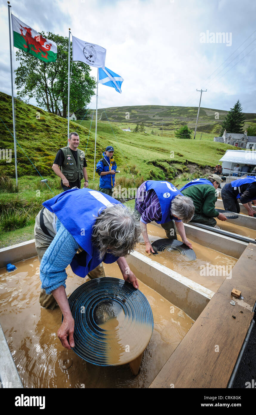 UK Gold Panning Championships at the village of Wanlockhead, Dumfries and Galloway, Scotland