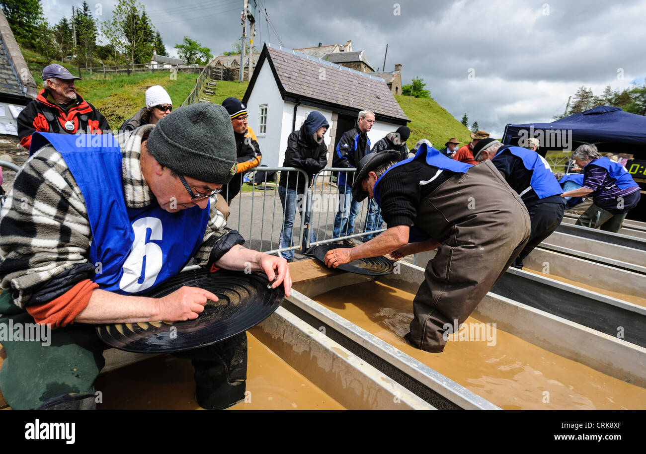 UK Gold Panning Championships at the village of Wanlockhead, Dumfries and Galloway, Scotland