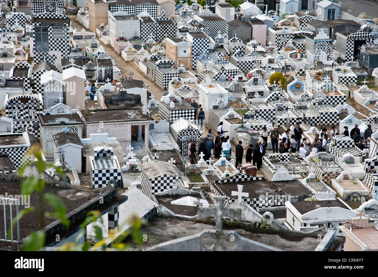 Caribbean cemetery cimetiere French Guadeloupe Morne a l'eau Stock Photo