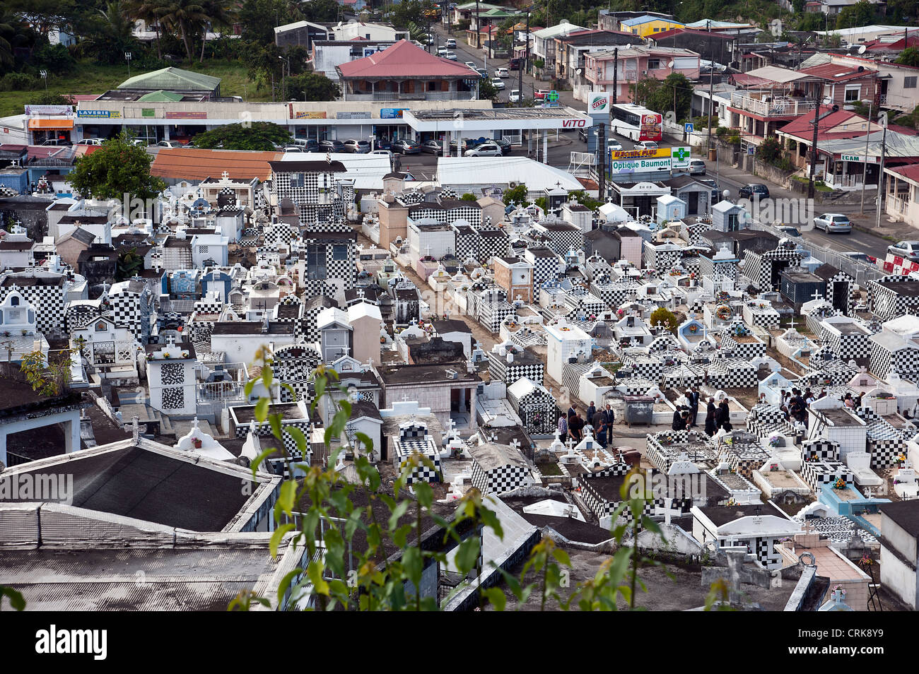 Caribbean cemetery cimetiere French Guadeloupe Morne a l'eau Stock Photo