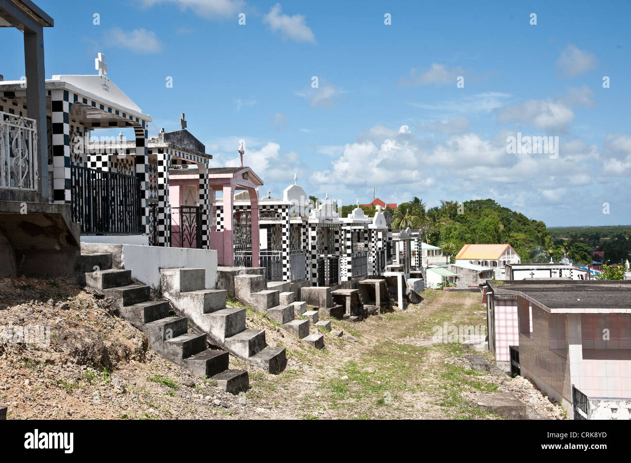 Caribbean cemetery cimetiere French Guadeloupe Morne a l'eau Stock Photo