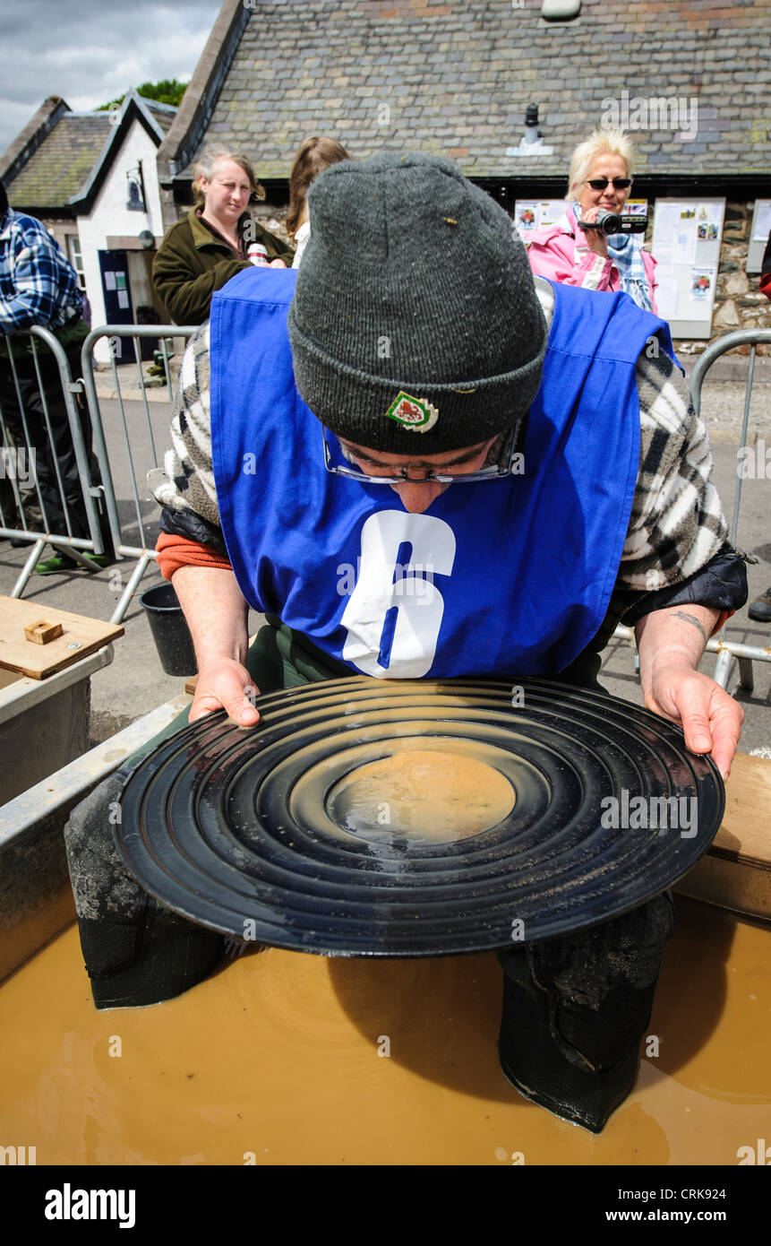 UK Gold Panning Championships at the village of Wanlockhead, Dumfries and Galloway, Scotland