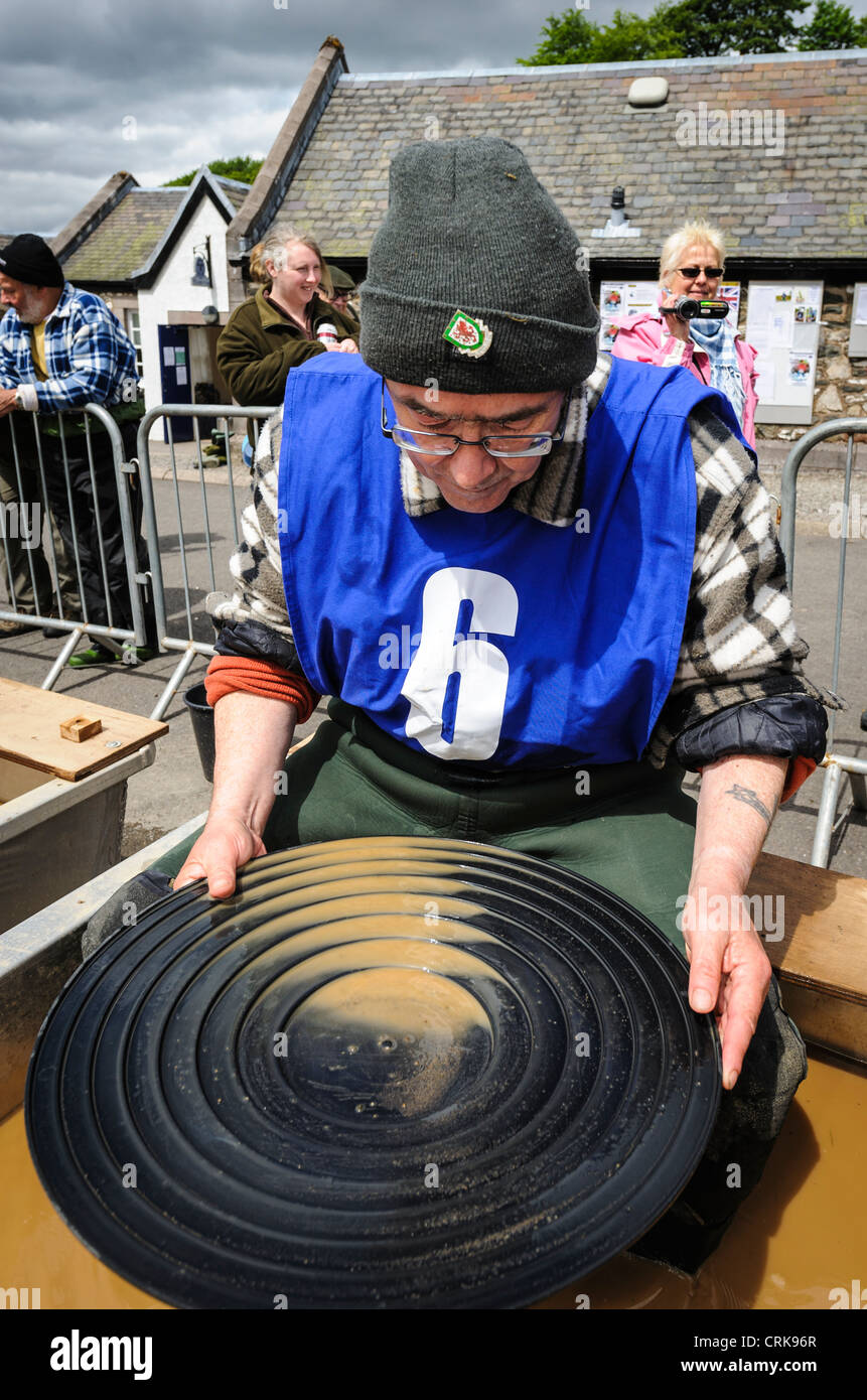 UK Gold Panning Championships at the village of Wanlockhead, Dumfries and Galloway, Scotland