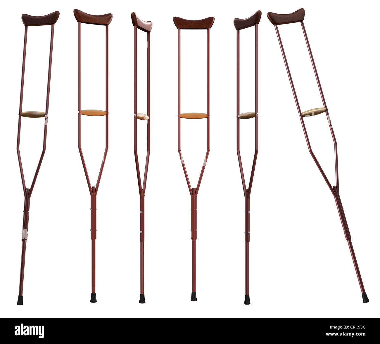 Crutches on white background. Isolated 3D rendering Stock Photo Alamy