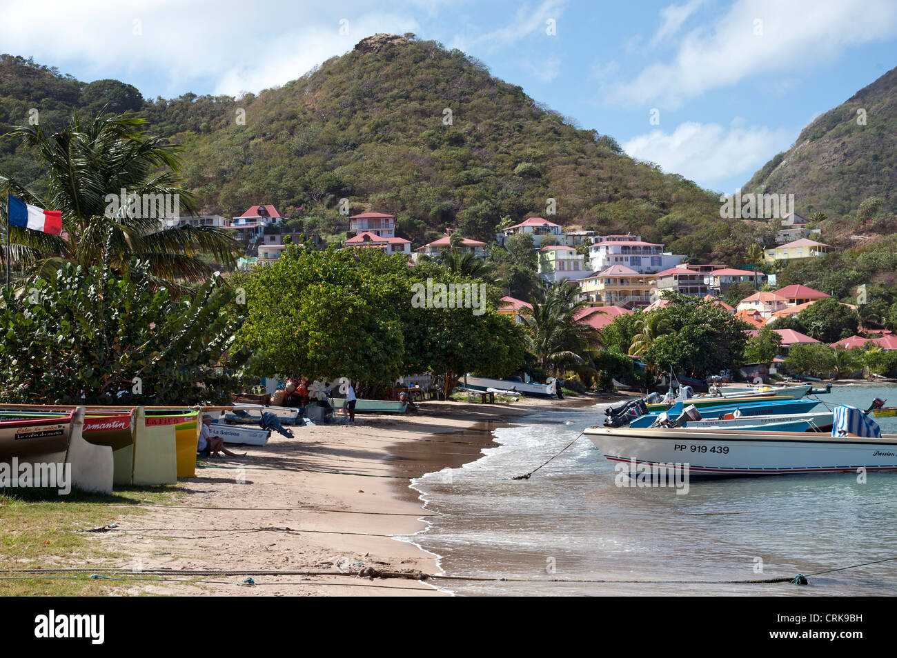 Antilles boat Caribbean French Guadeloupe Les Saintes Stock Photo