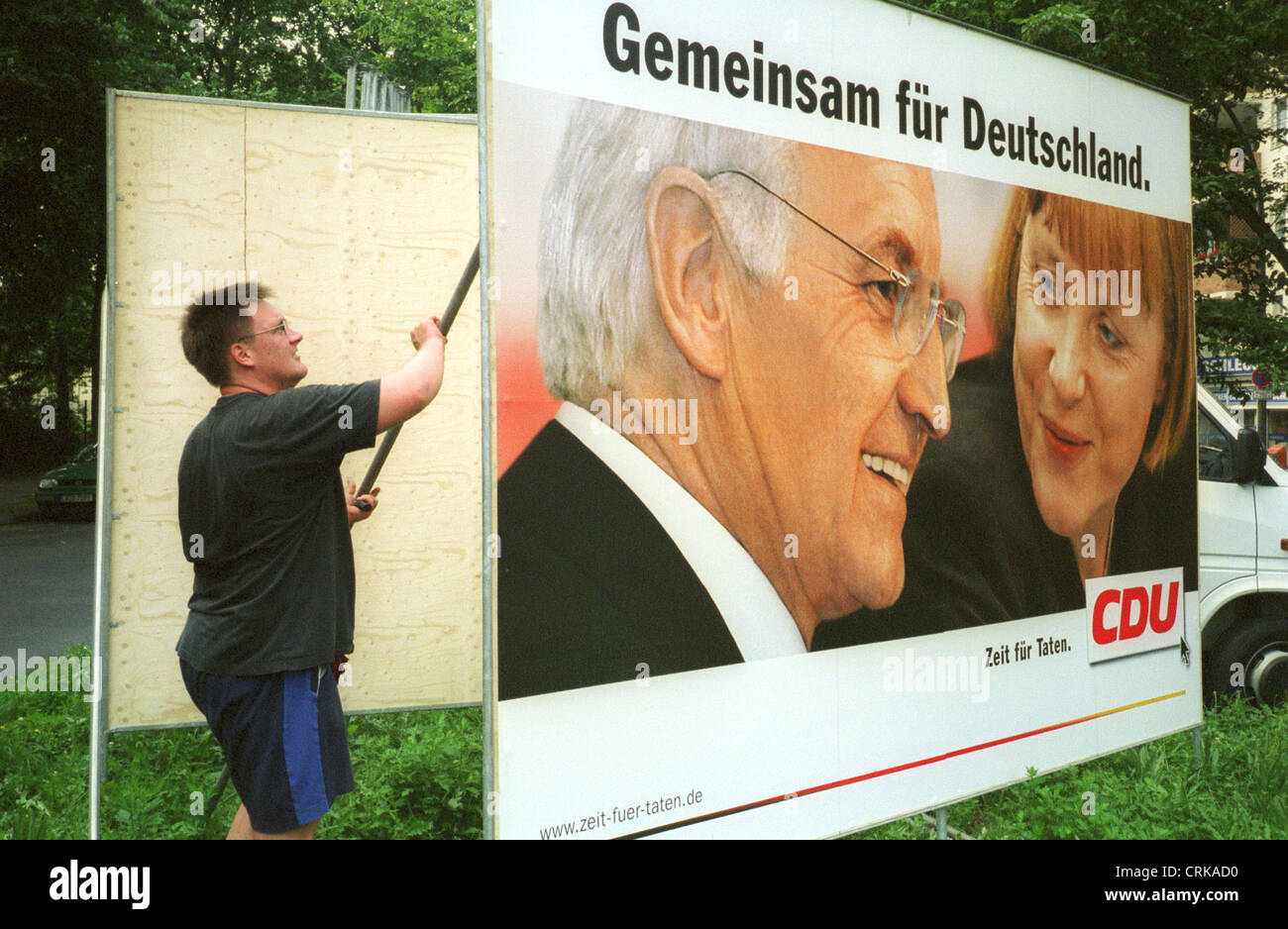 Election poster of the CDU / CSU for the federal elections Stock Photo