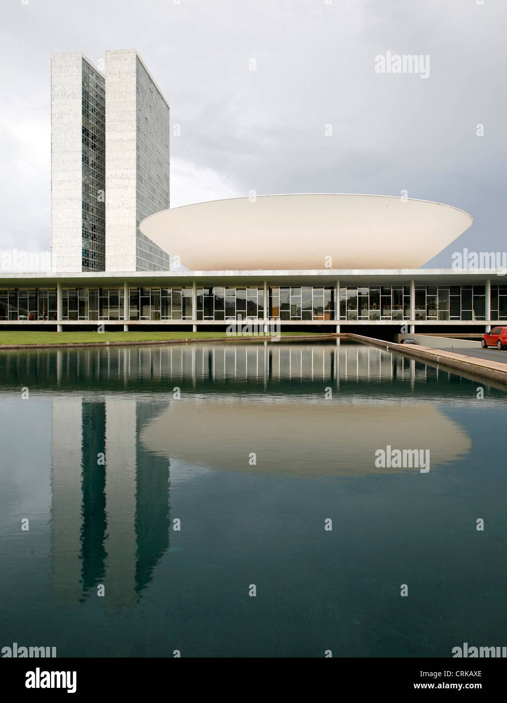National Congress of Brazil by Oscar Niemeyer, Brasilia, Brazil Stock Photo