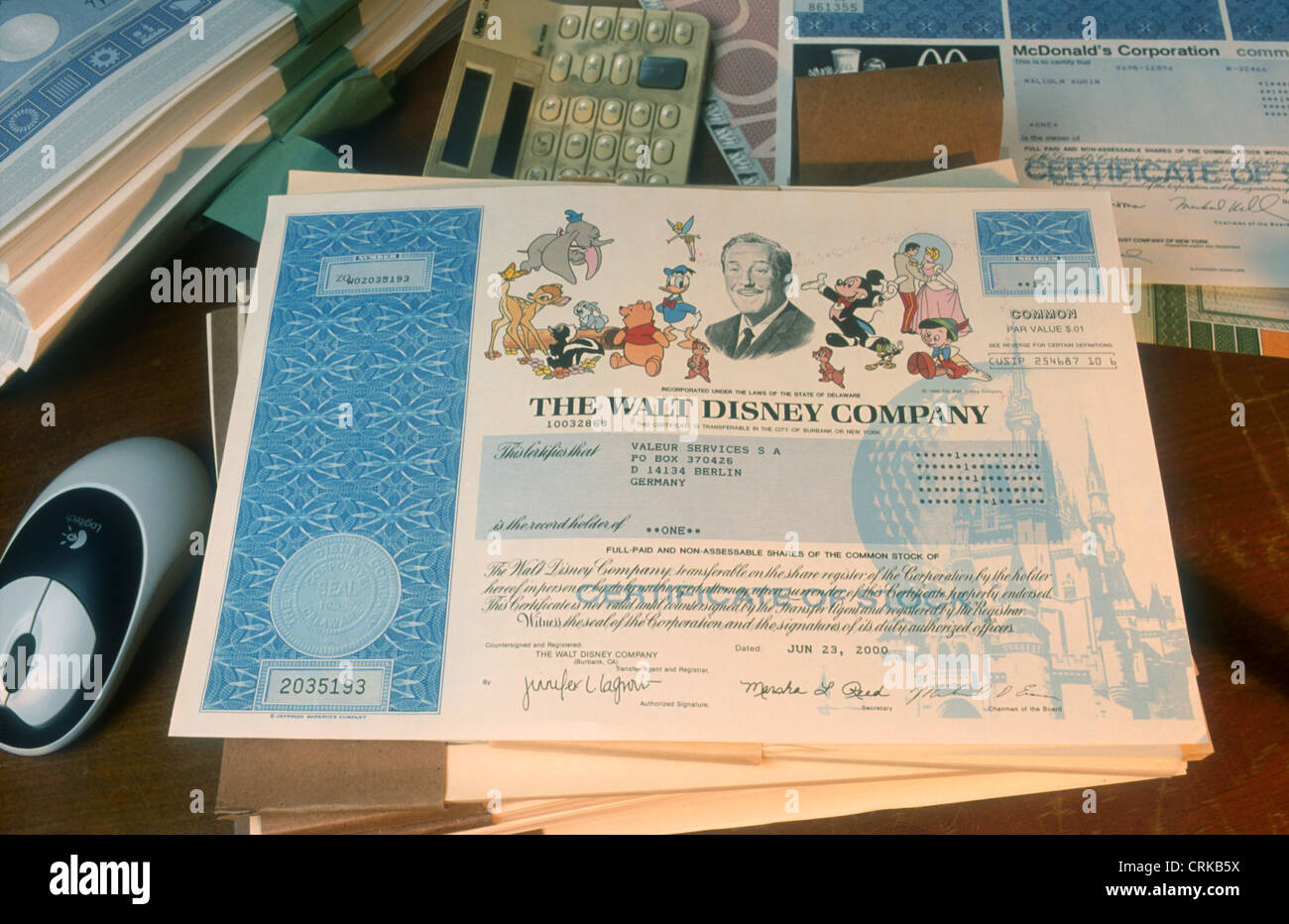 Disney stock certificates replaced by digital certificates