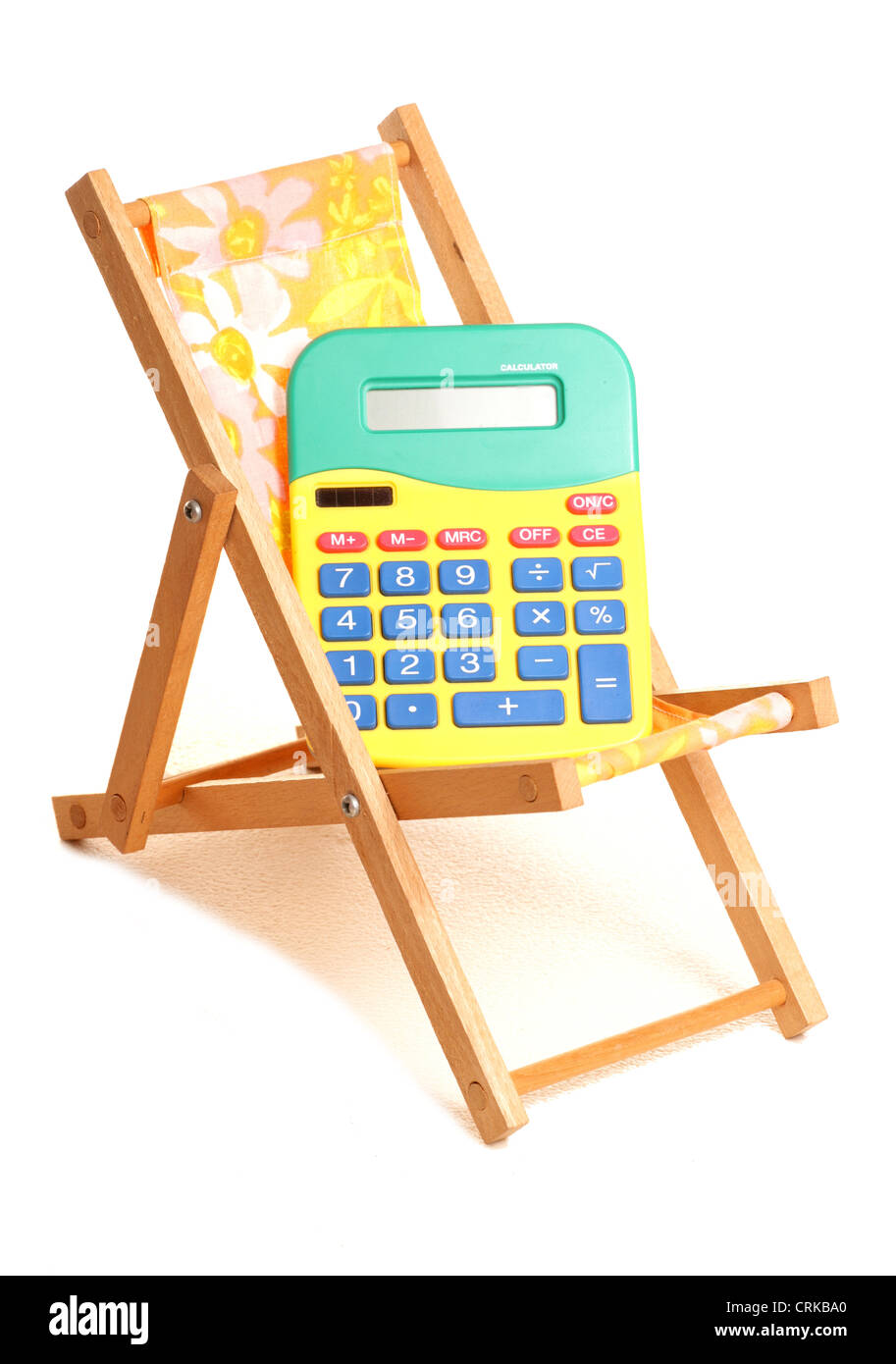 Calculating summer holiday finances cutout Stock Photo