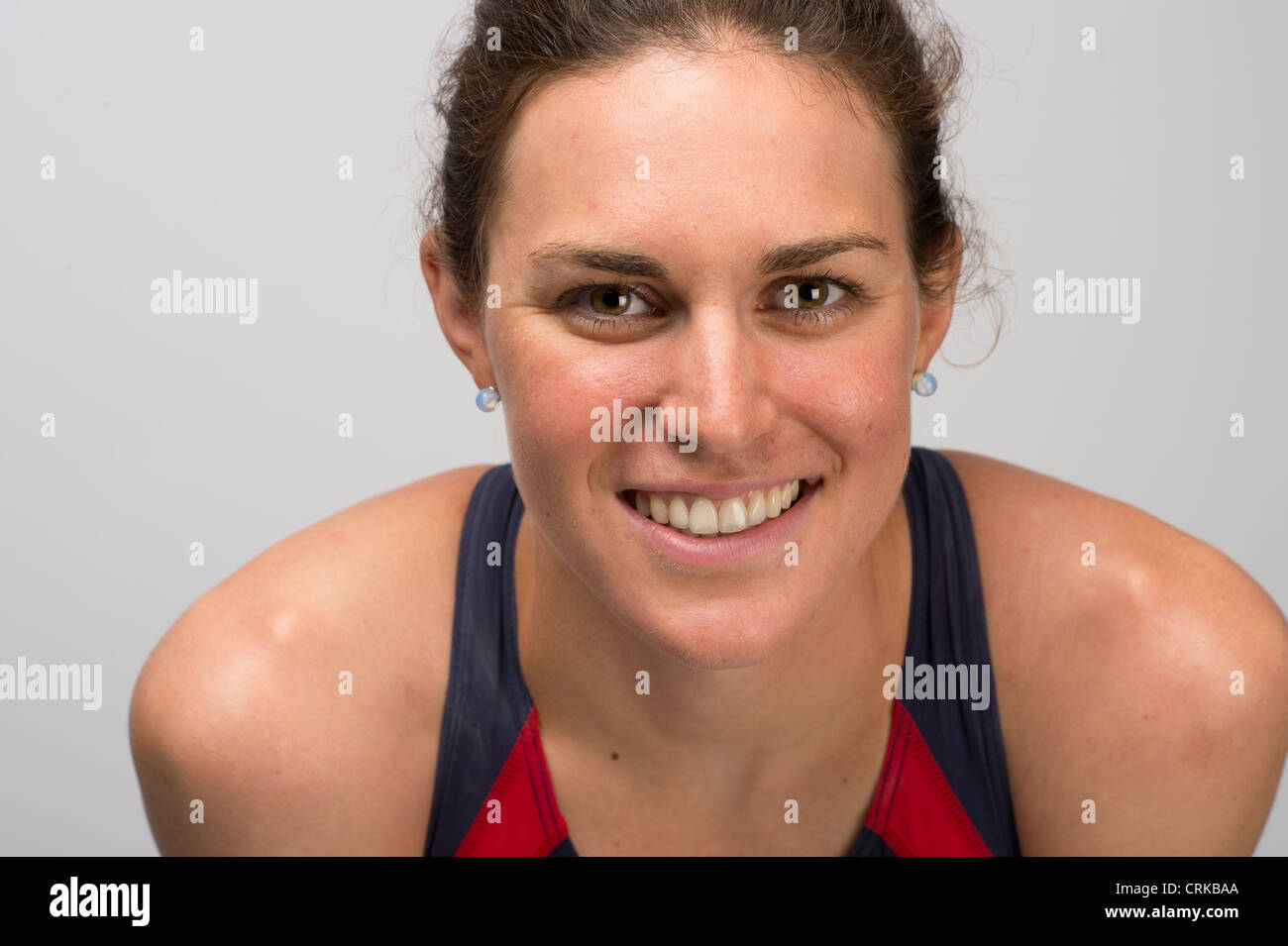Triathlete Gwen Jorgensen at the Team USA Media Summit in Dallas, TX in advance of the 2012 London Olympics. Stock Photo