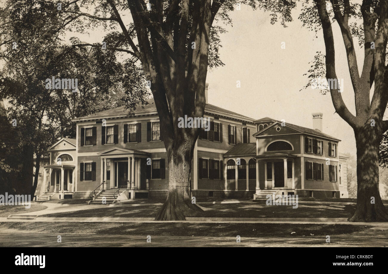 Huge New England Colonial Mansion Stock Photo