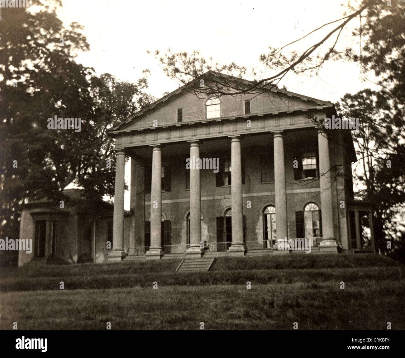Immense Nineteenth Century Greek Revival Mansion Stock Photo