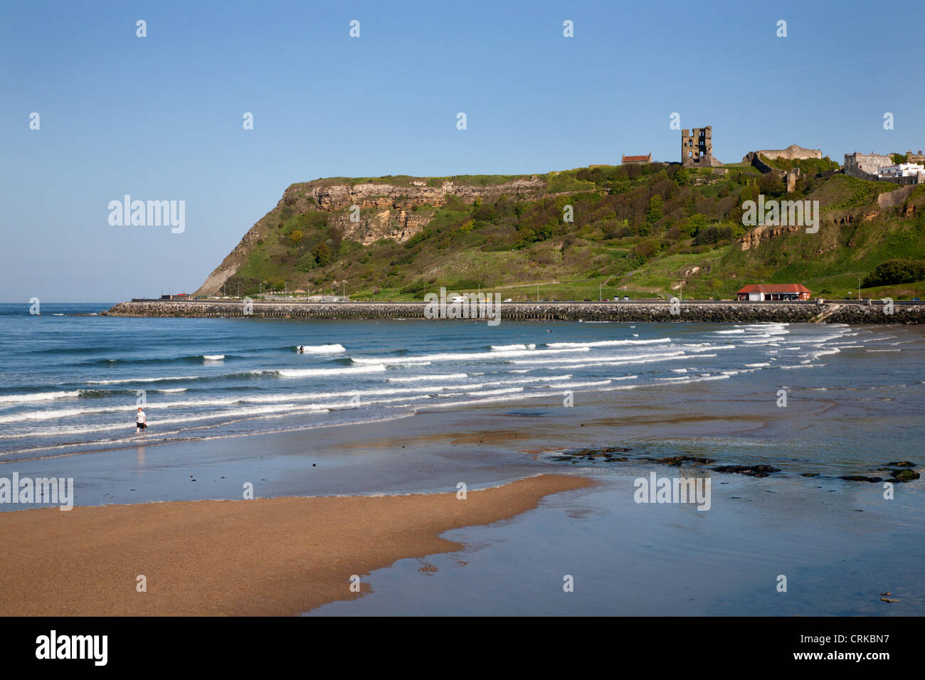 Castle Hill from North Sands Scarborough North Yorkshire England Stock Photo