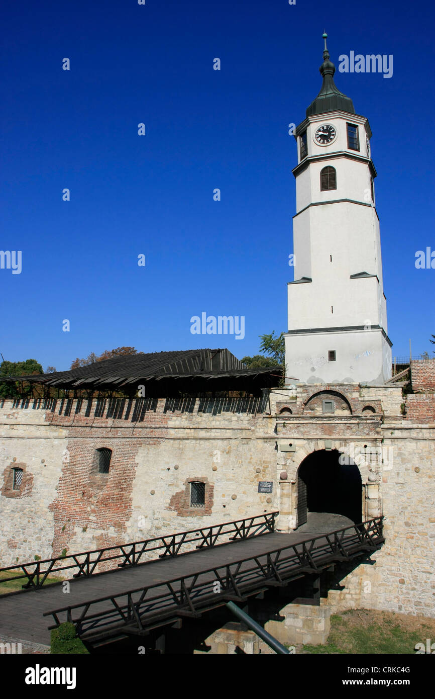 The Clock Tower and Clock Gate, Kalemegdan, Belgrade, Serbia Stock Photo