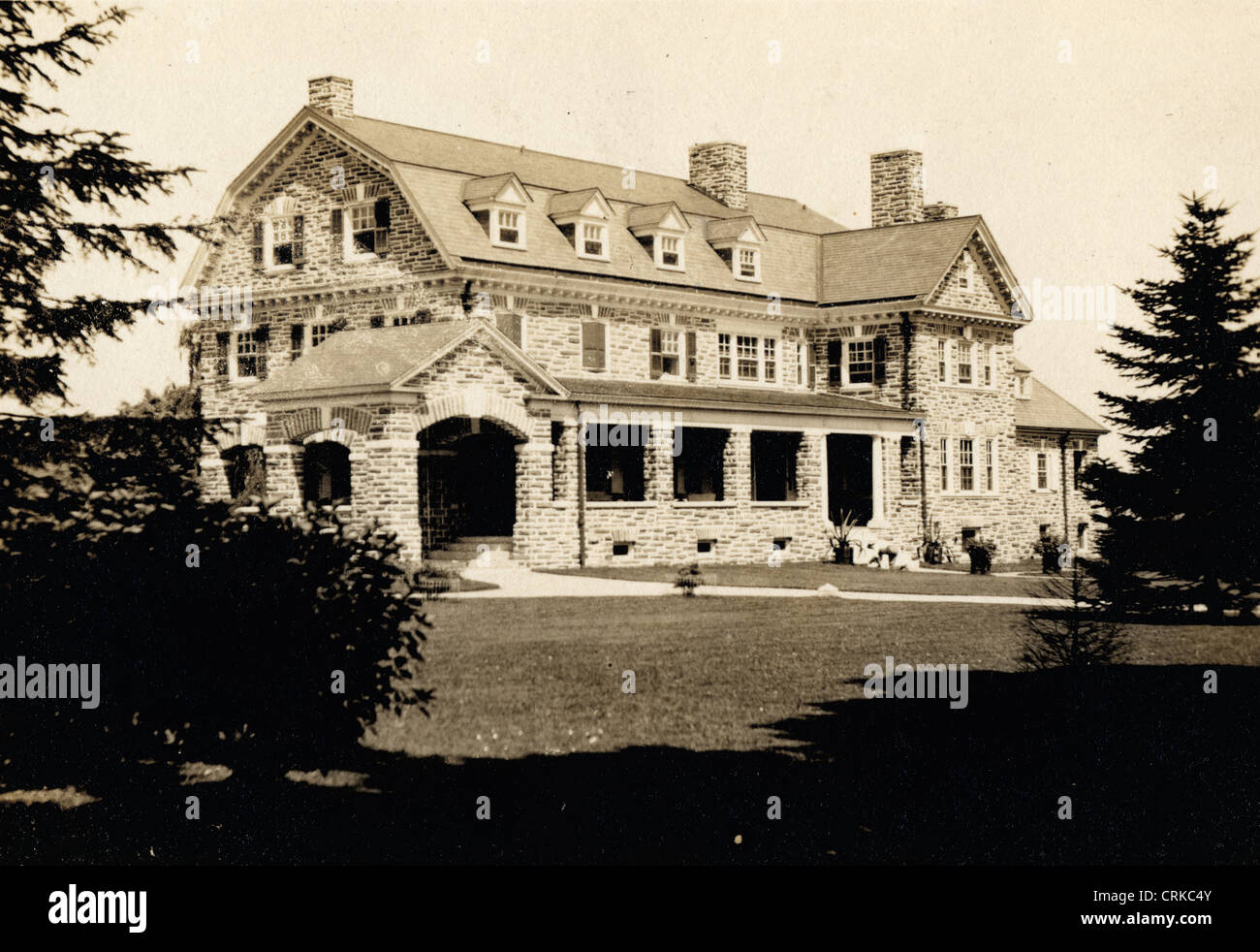 Pennsylvania Fieldstone Style Colonial Mansion Stock Photo