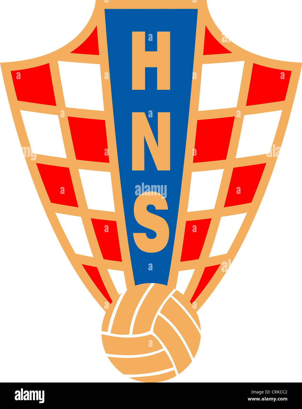 Logo of the Croatian Football Federation Hrvatski nogometri savez HNS and the National team. Stock Photo