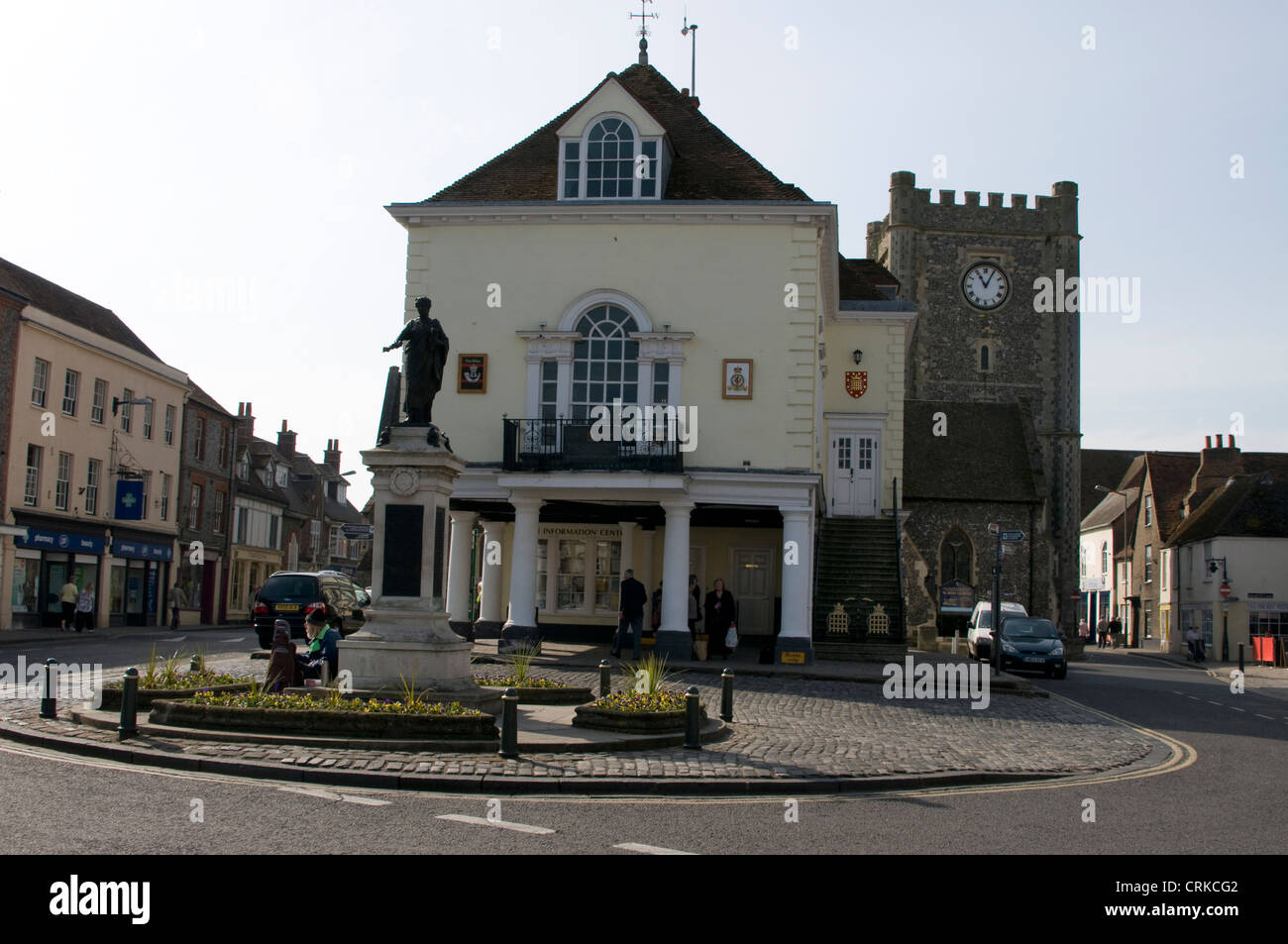 The town Hall and Market Place in Wallingford,Oxfordshire,Britain Stock