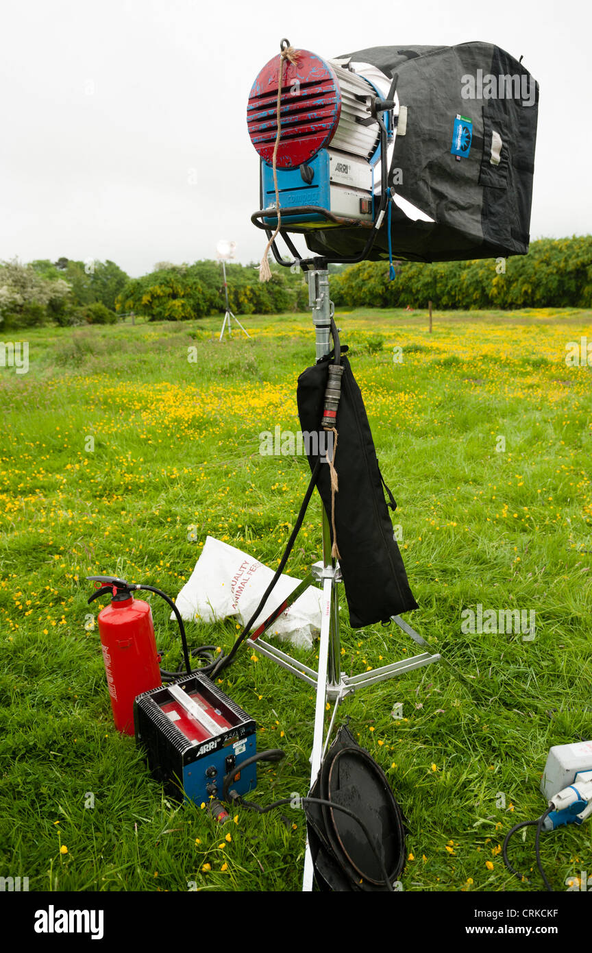 Arri lighting equipment at a recording a television drama programme on location Stock Photo