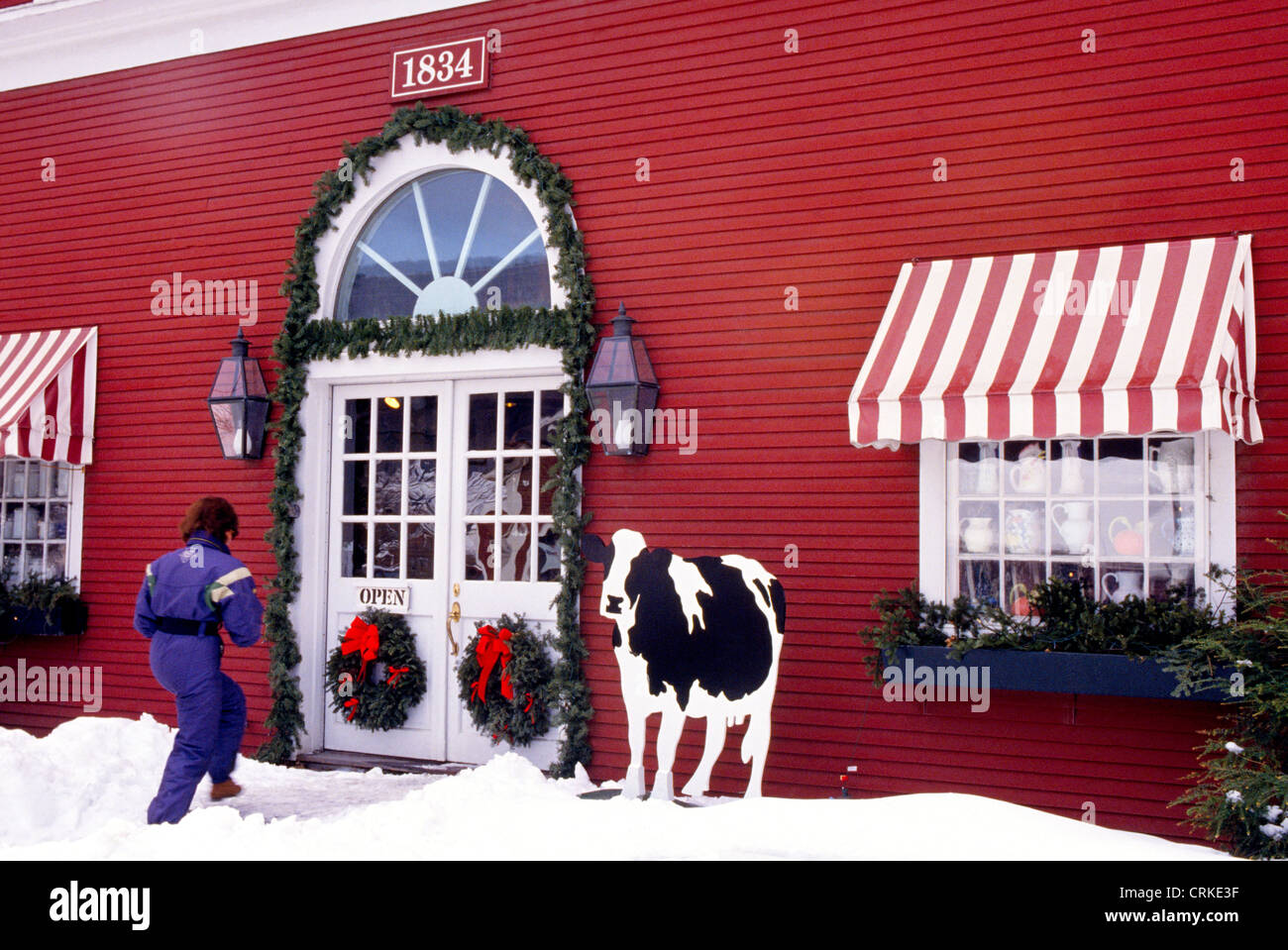 A wintertime visitor enters The Store, a popular food and kitchenware