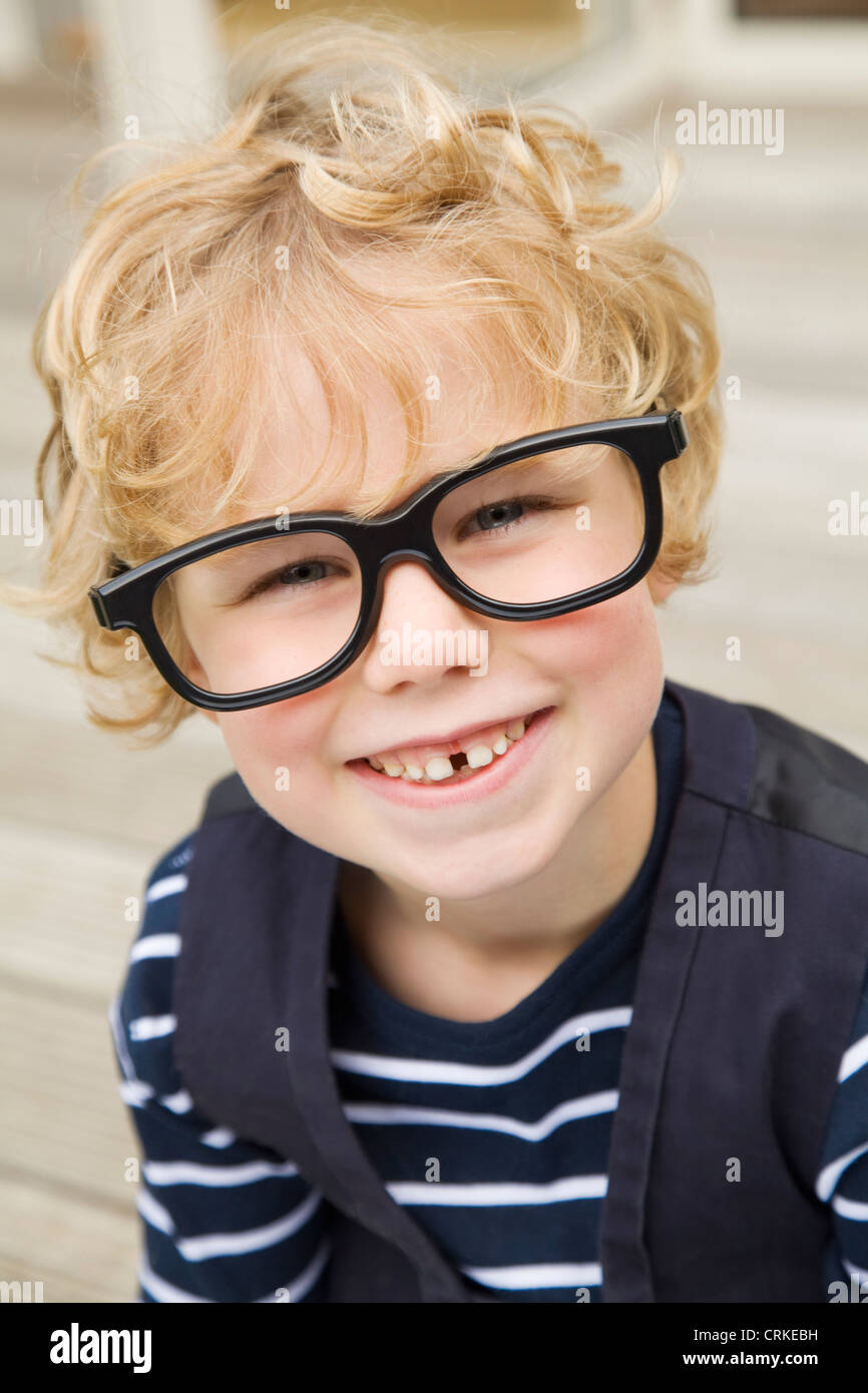 Blonde Boy With Glasses Smiling High Resolution Stock Photography and  Images - Alamy