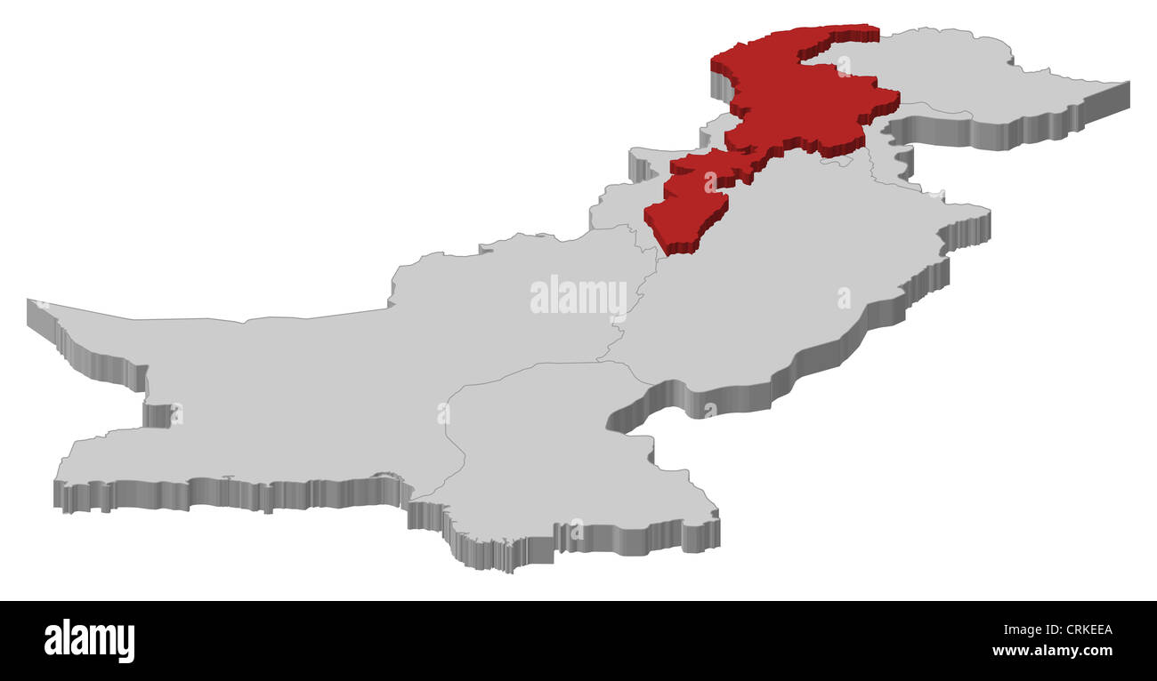 Political map of Pakistan with the several provinces where Khyber ...