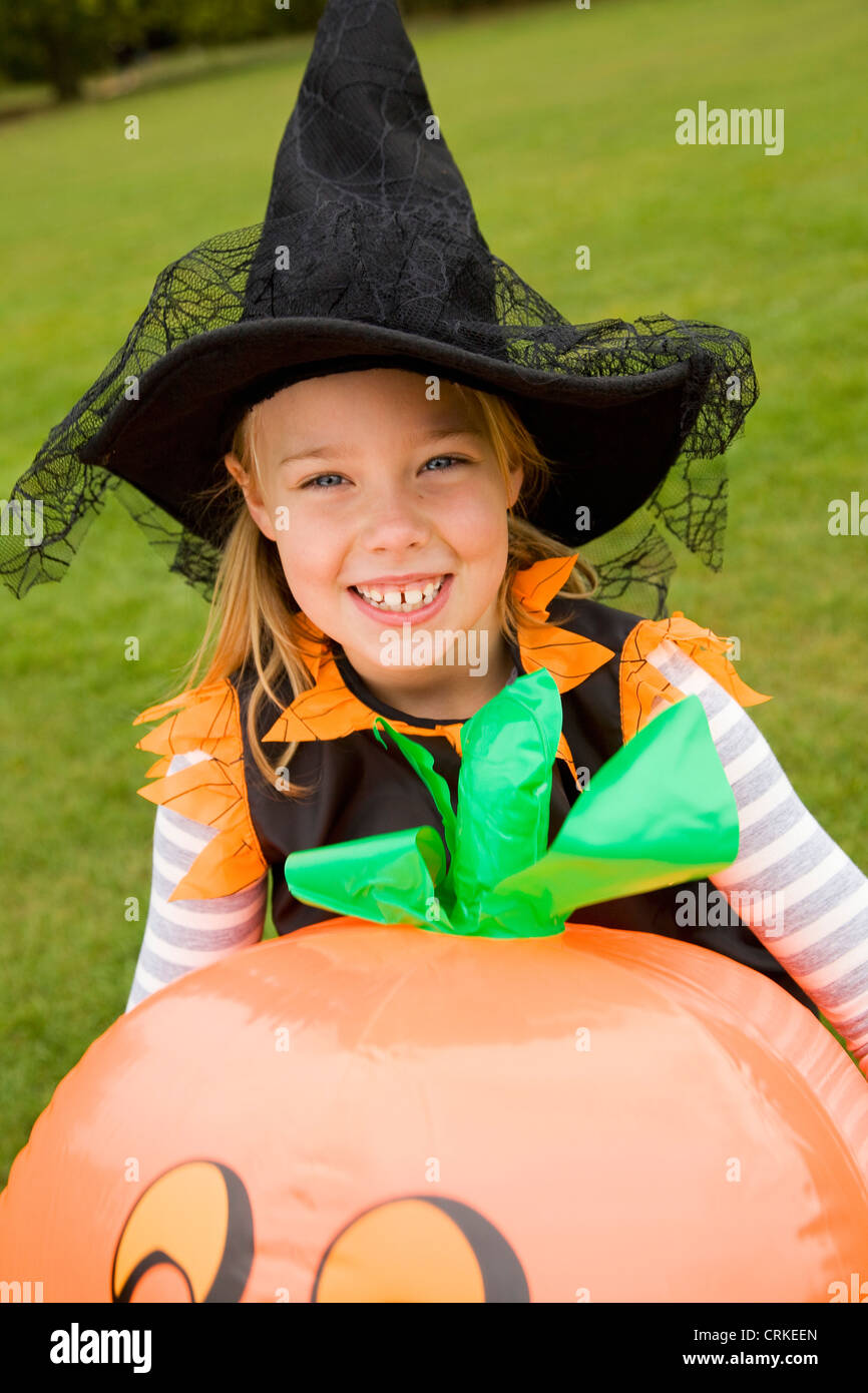 Girl wearing Halloween costume outdoors Stock Photo - Alamy