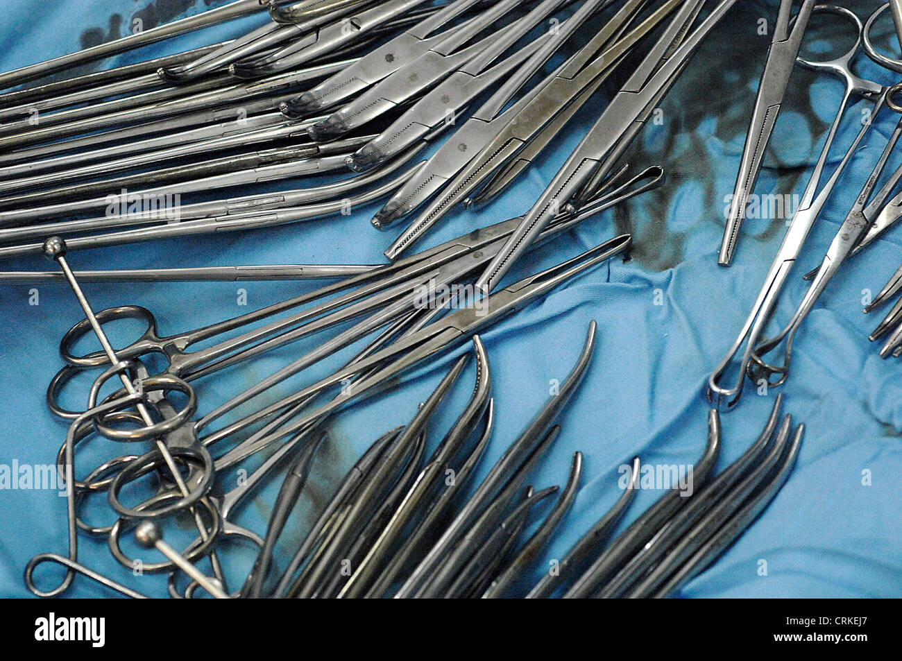 Clos-up of various surgical equipment. Stock Photo
