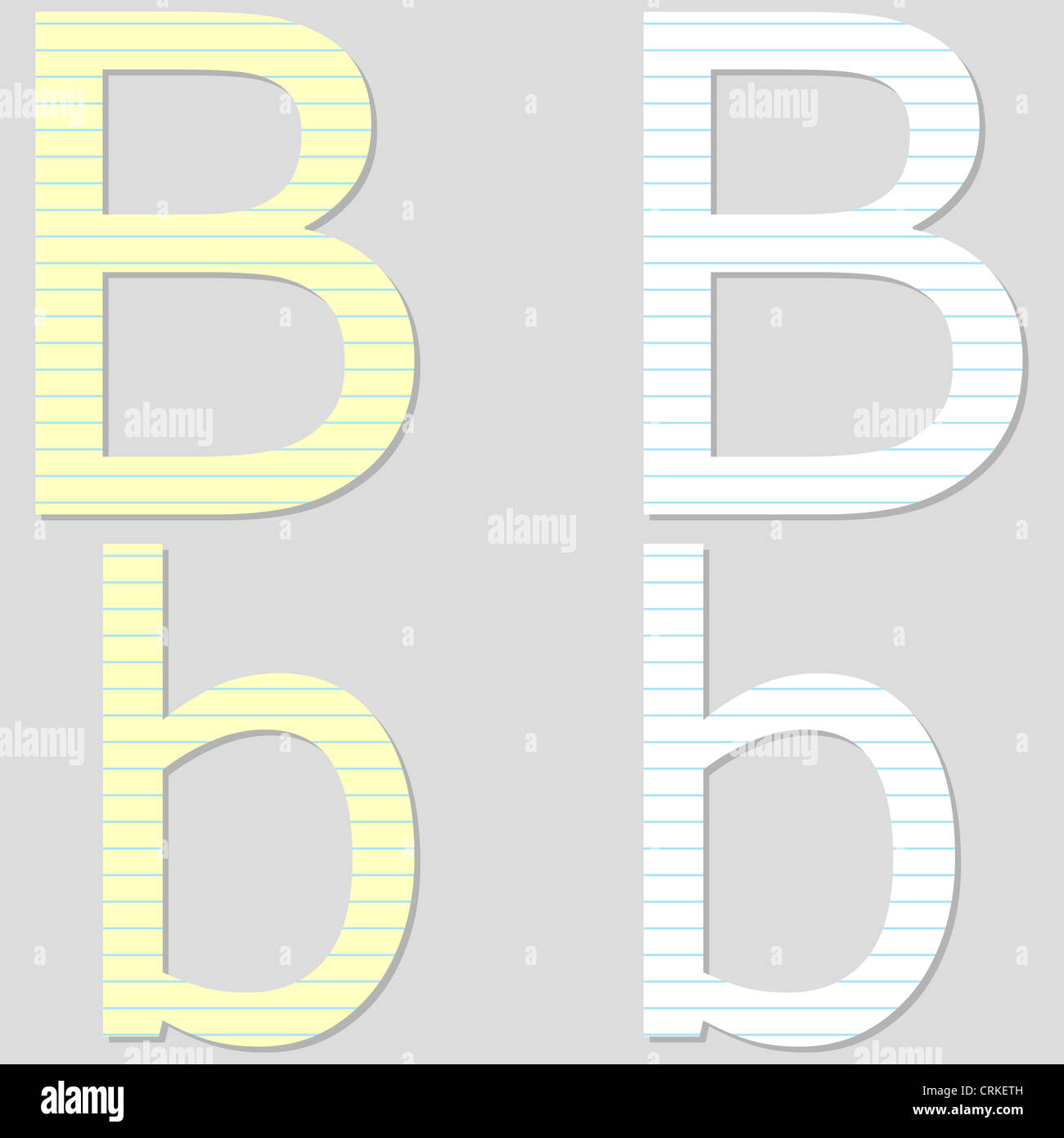 Paper Font Set Letter B Stock Photo - Alamy