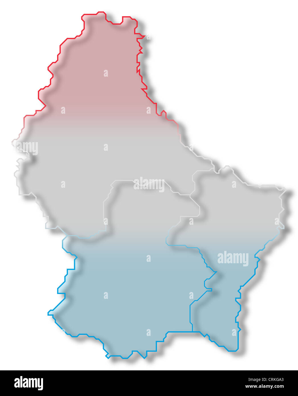Political map of Luxembourg with the several Districts Stock Photo Alamy