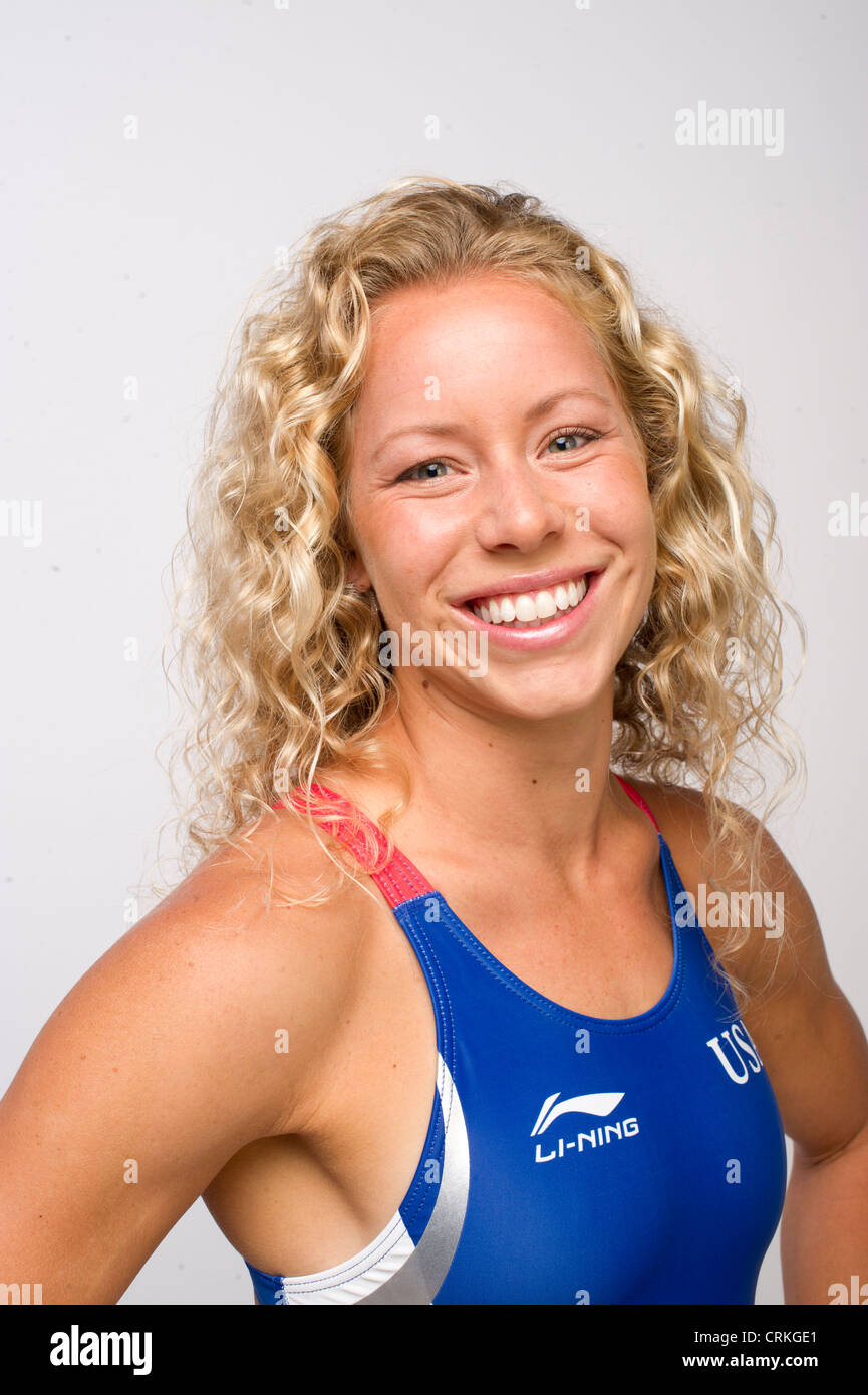 USA Olympic diver Brittany Viola poses at the USOC Media Summit in Dallas prior to the 2012 London Olympics Stock Photo